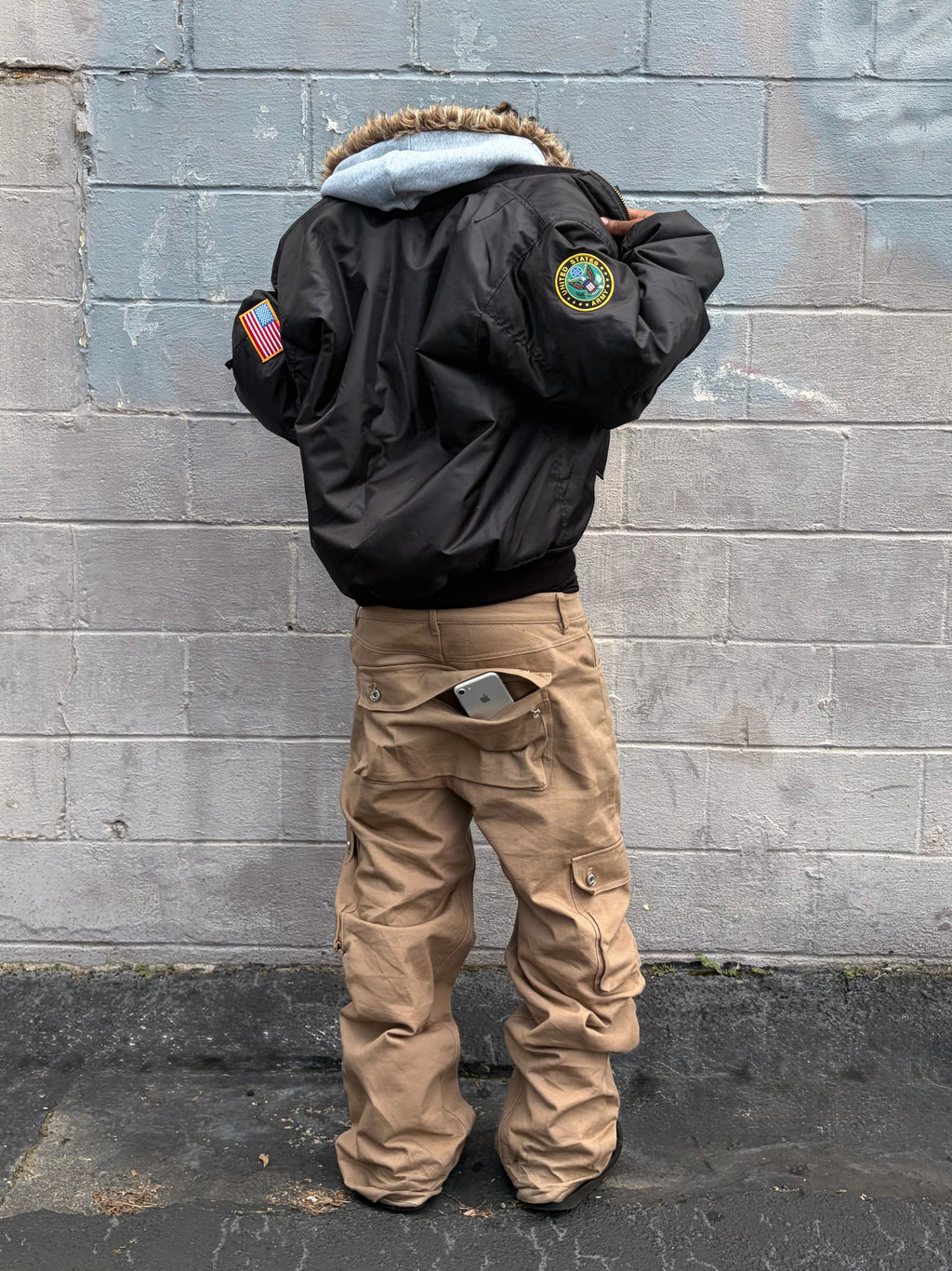 khaki twill cargos