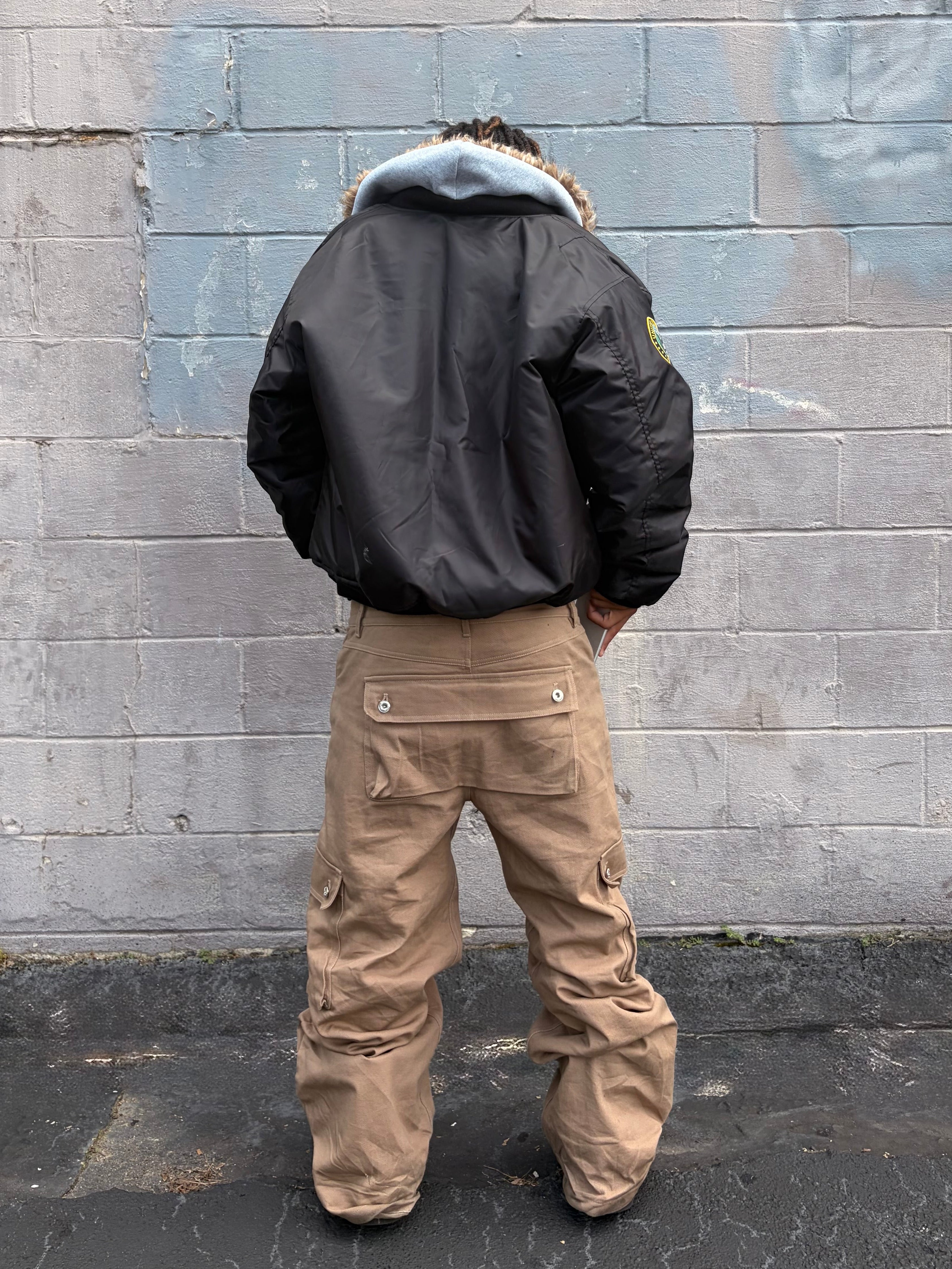 khaki twill cargos