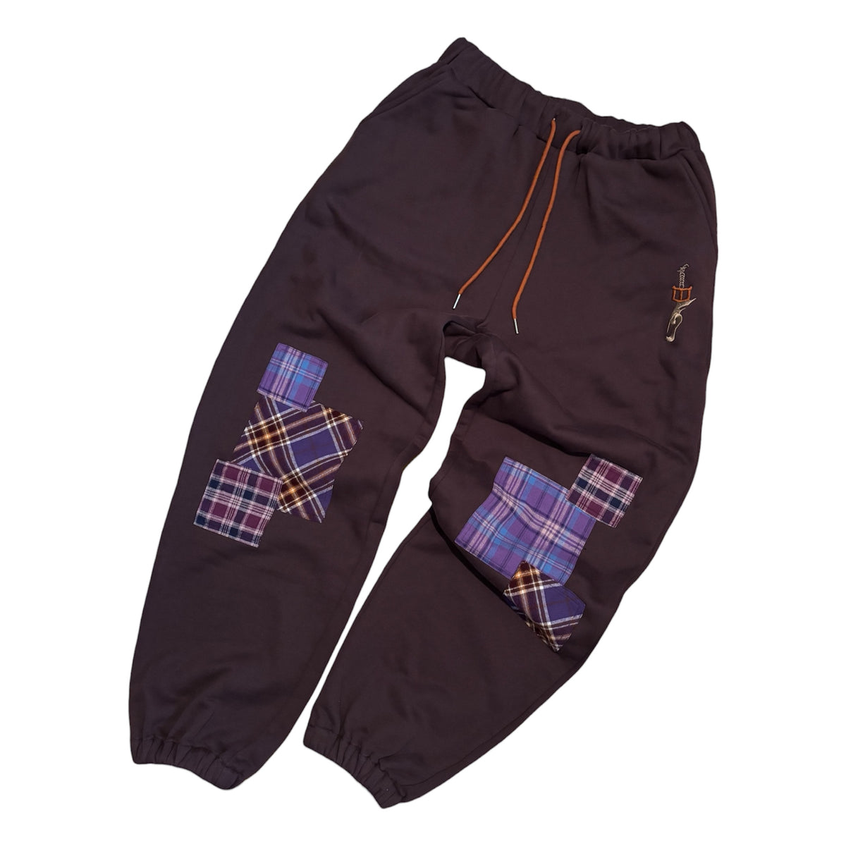 plum patched sweats